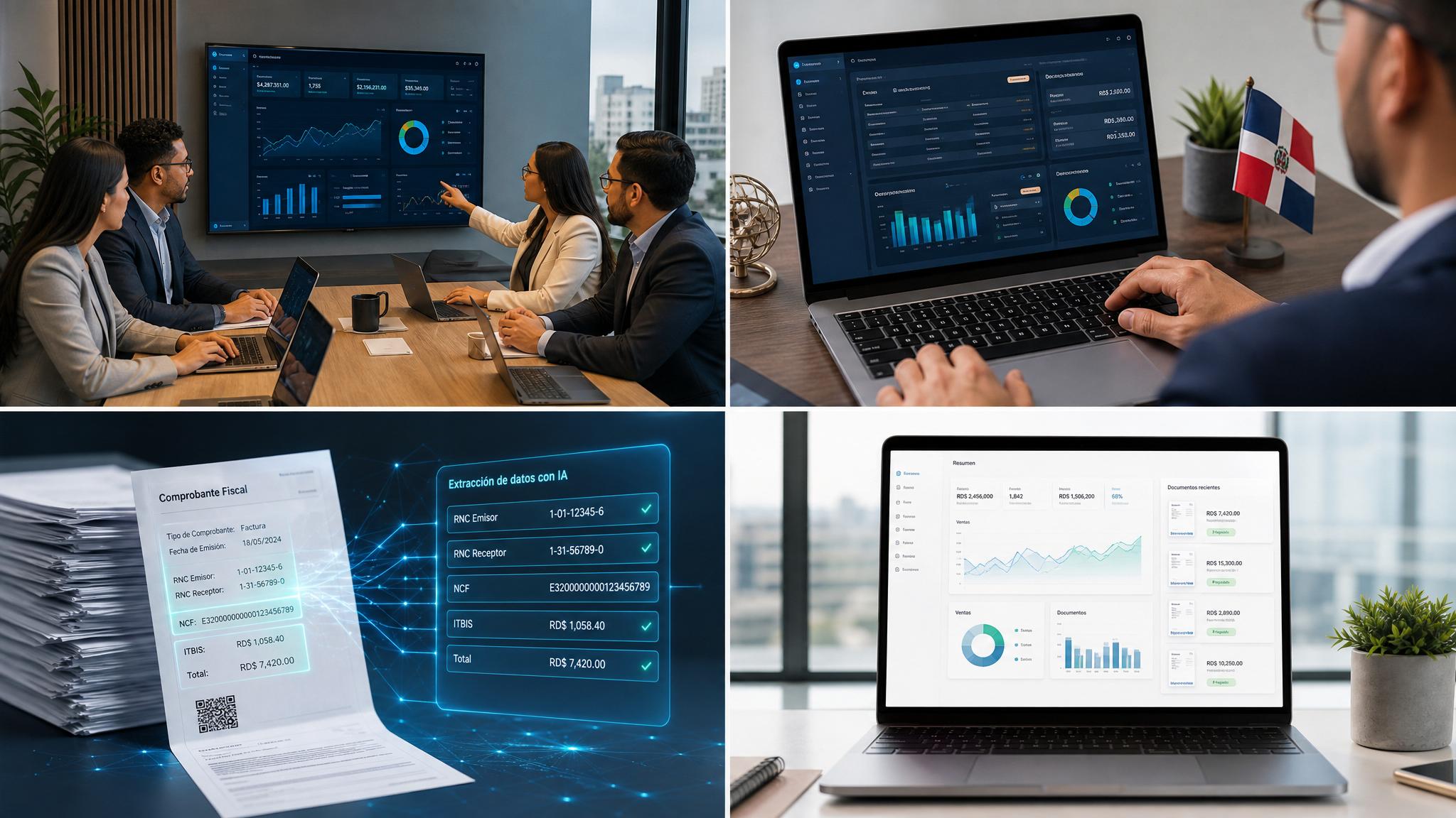 Dashboard empresarial con métricas y reportes